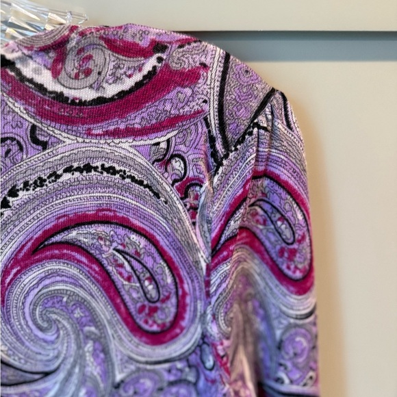 EUC TALBOTS Wool Paisley Pattern Sweater Sz L Freshly Drycleaned! - Picture 2 of 11